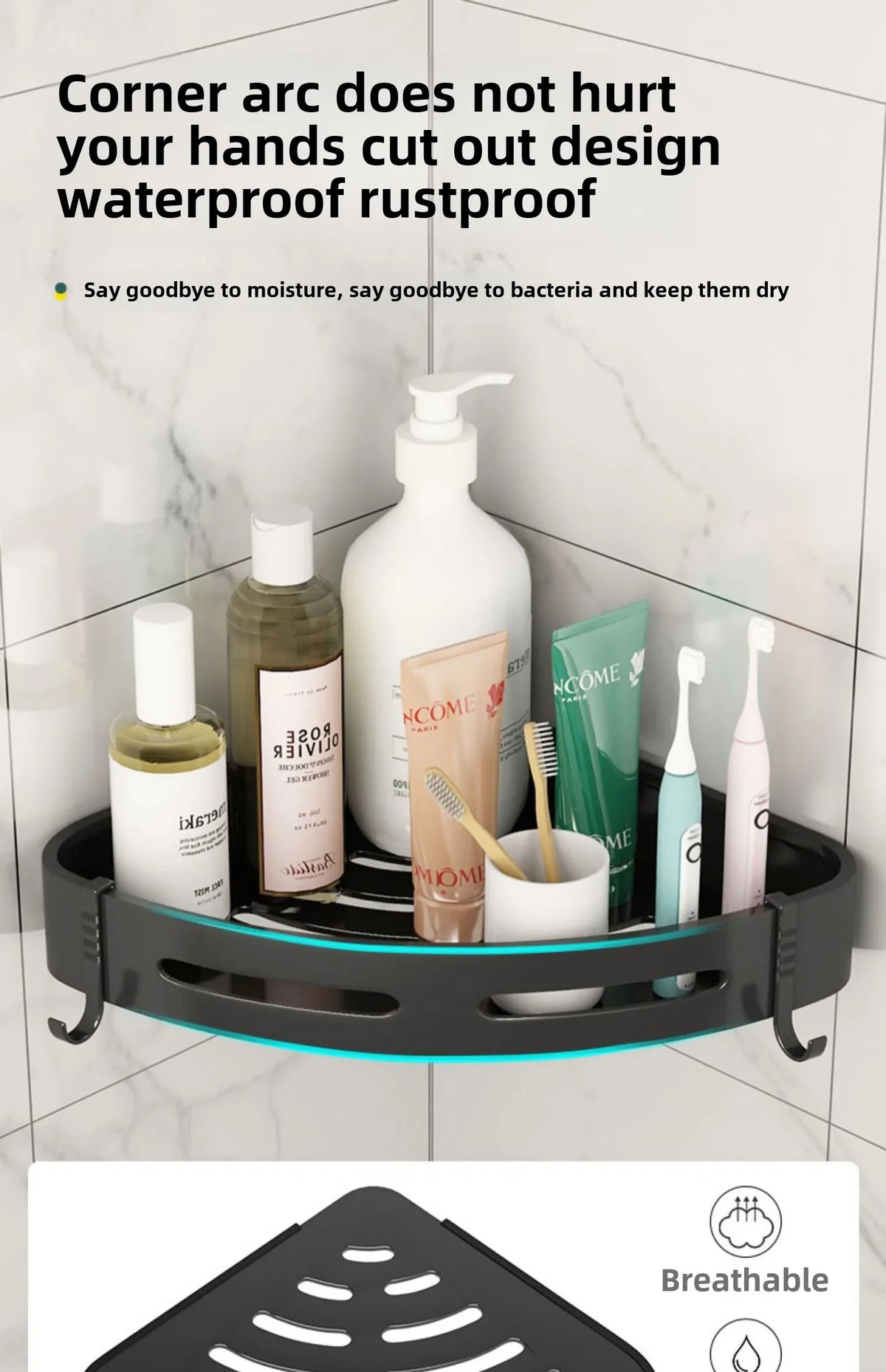 Bathroom Shelves Organizer No Punching Required Corner Shelf
