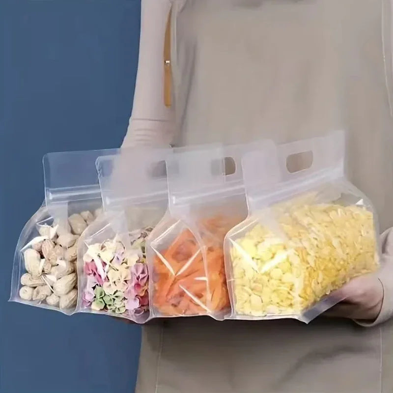 5pcs Reusable Leakproof Food Storage Bags Nut Grain