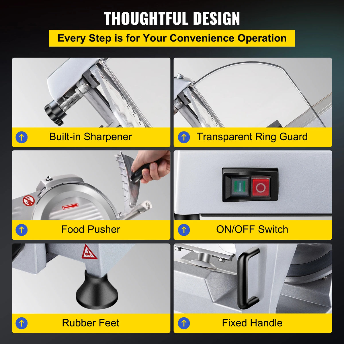Succebuy Commercial Meat Slicer Electric Deli Food Slicer