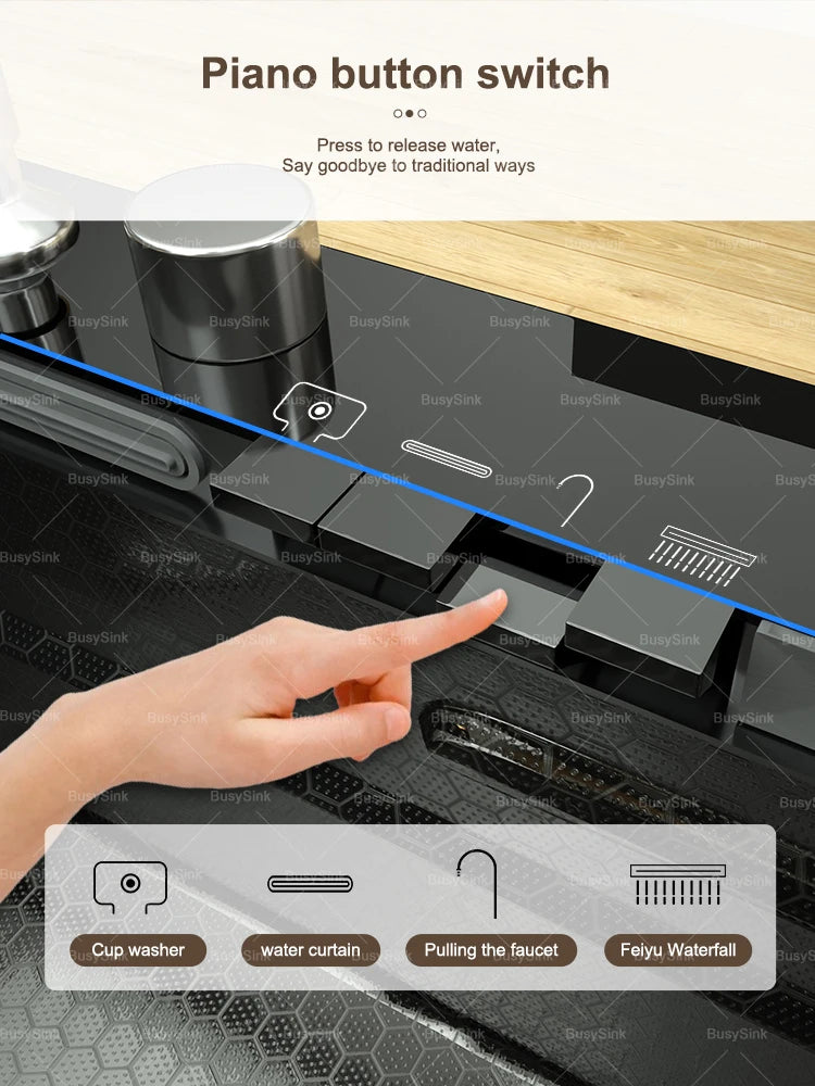 Modern Stainless Steel Sink Sinks Digital Display Large