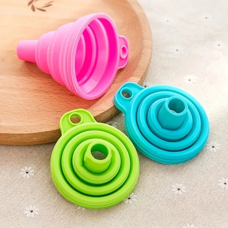 1pc/3pcs Silicone Collapsible Funnel Foldable Funnels Water