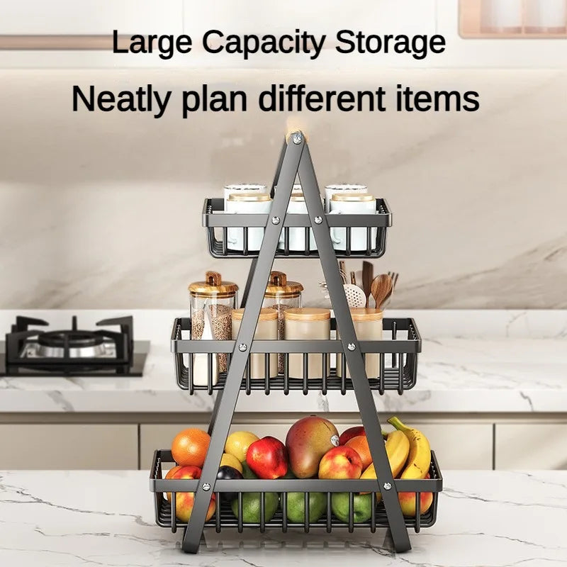 2/3 Tiers Countertop Fruit Basket Fruit Bowl Basket