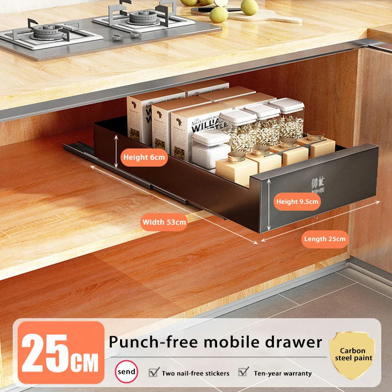 Under-Sink Cabinet Drawer Slide Pull-Out Draining Shelf