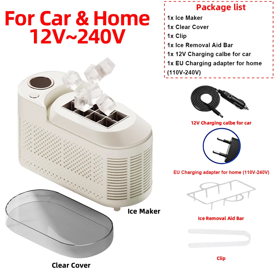 12v/220v Car Ice Maker Desktop Mini Ice Cubes