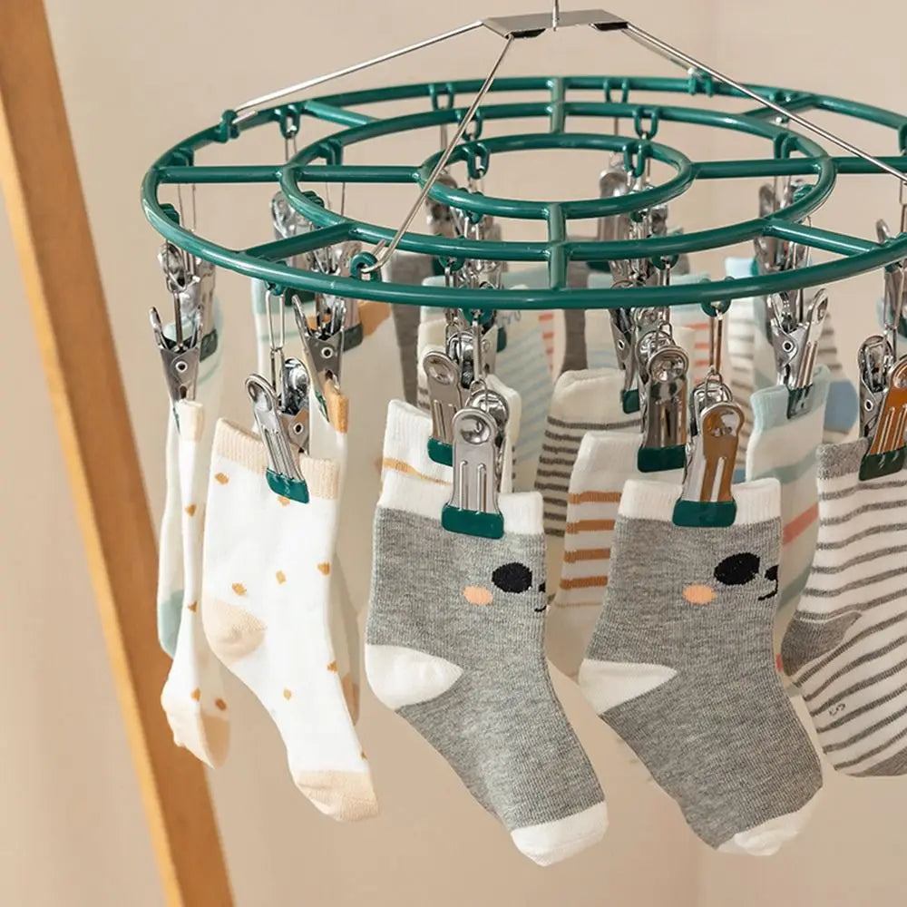 Stainless Steel Clothes Drying Rack Non-Slip 18/24 Clips