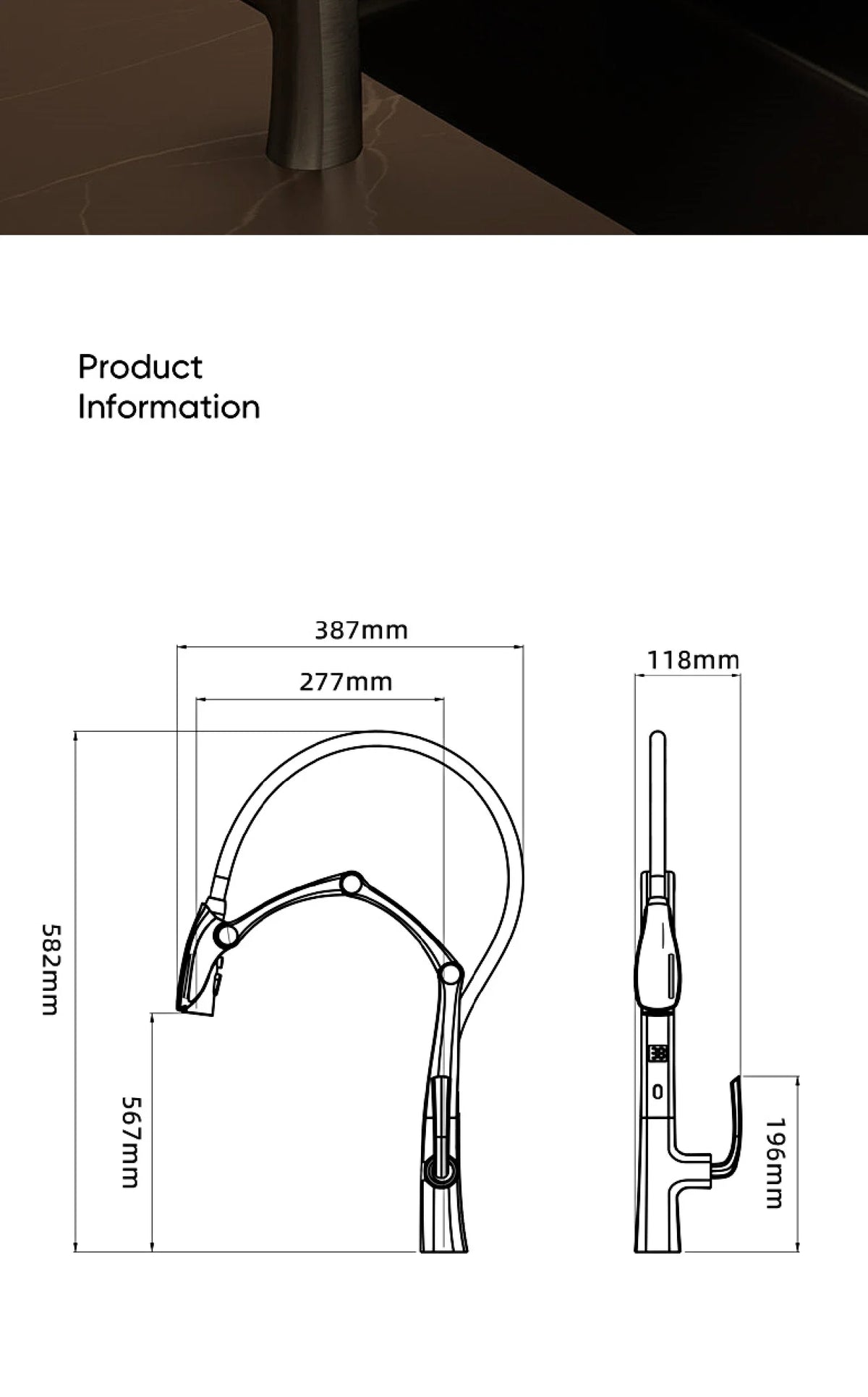 Luxury Brass Gun Gray Faucet Digital Display Intelligent