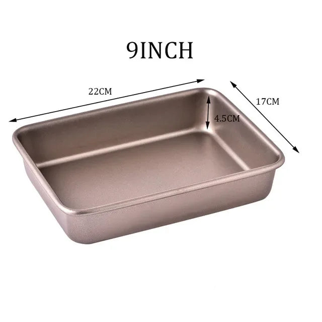 Thicken Carbon Steel Golden Baking Tray Nonstick Square