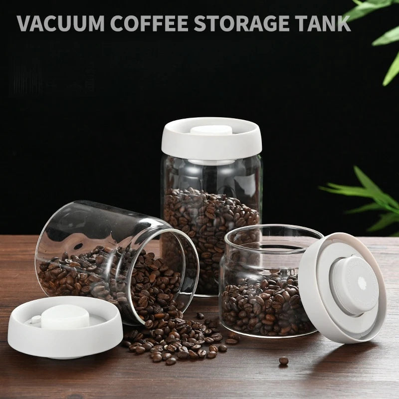 Coffee Beans Vacuum Sealed Tank Glass Sealed Jar