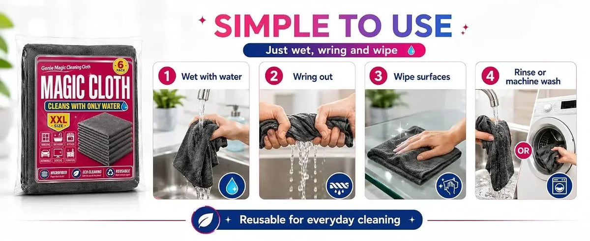 Pack Genie Magic Cleaning Cloth Microfiber Cleaning Cloths