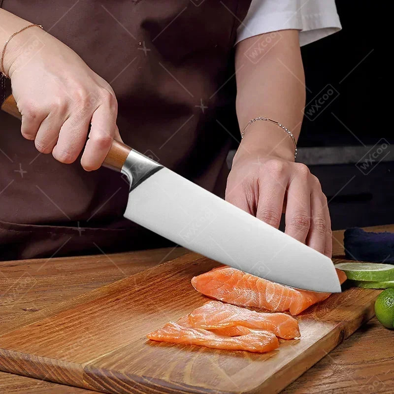 Professional Japanese Knives Santoku Knife Stainless Steel Fish