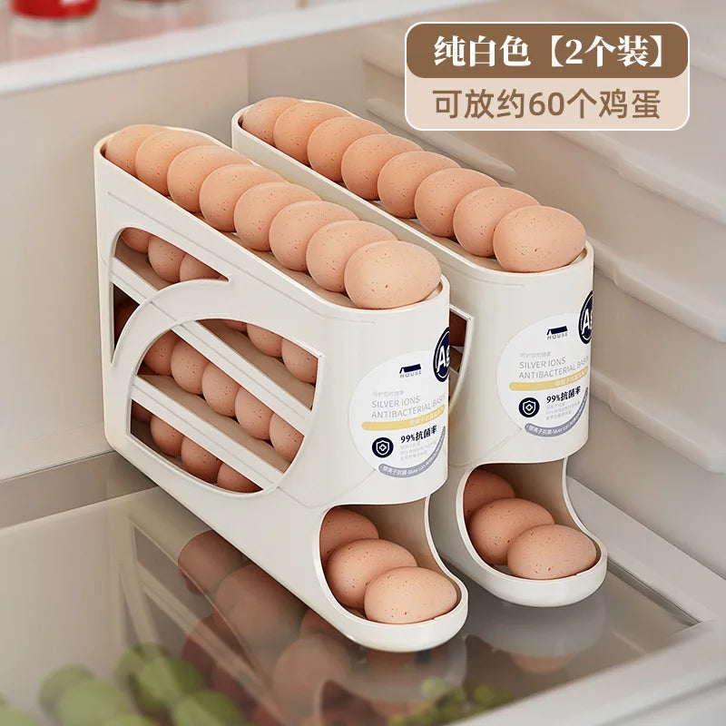 Automatic Rolling Tier Egg Holder Dispenser Refrigerator Egg