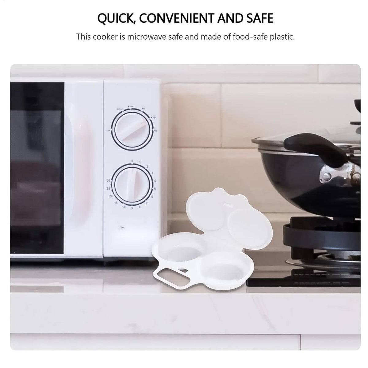 Food Grades Plastic Microwave Cooking Eggs Steamer Convenient