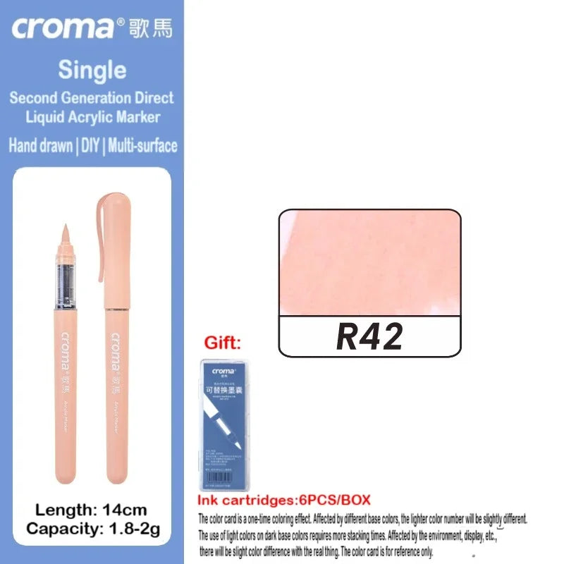 Croma 160/1 Colors Refillable Direct Liquid Acrylic Marker