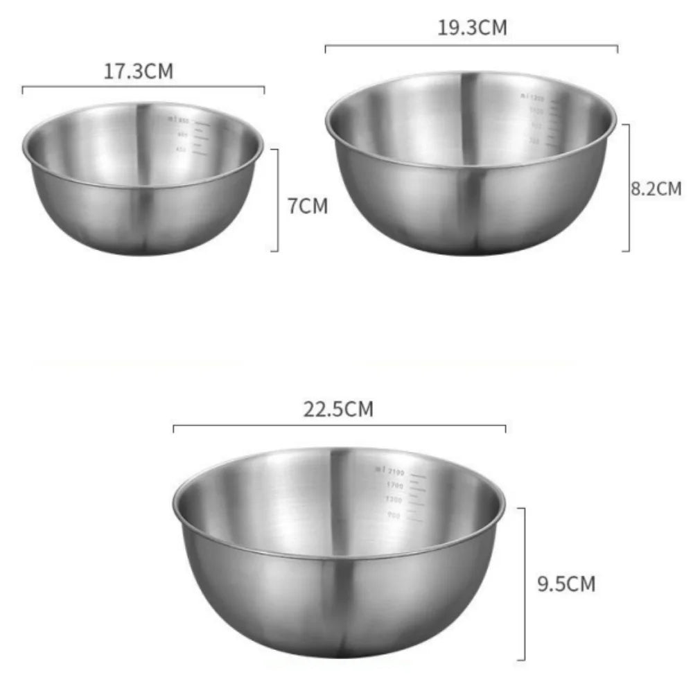 1-3 Stainless Steel Bowl Scale Cooking Baking Food