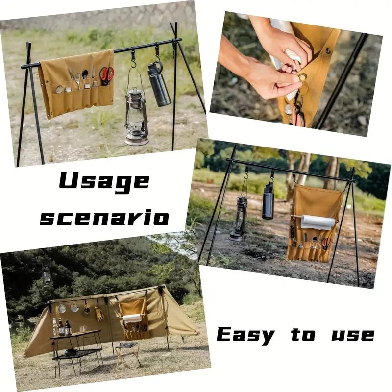 Outdoor Canvas Utensil Organizer Wall Mounted Paper Towel