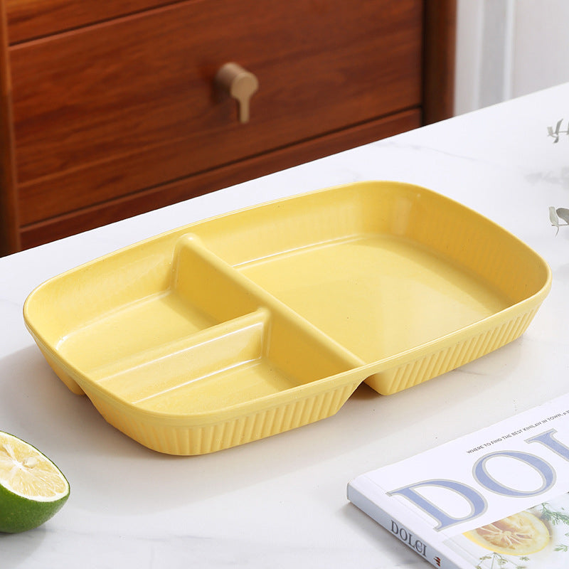 Divided Dish Diet Reusable Dinner Plate Dinnerware Portion