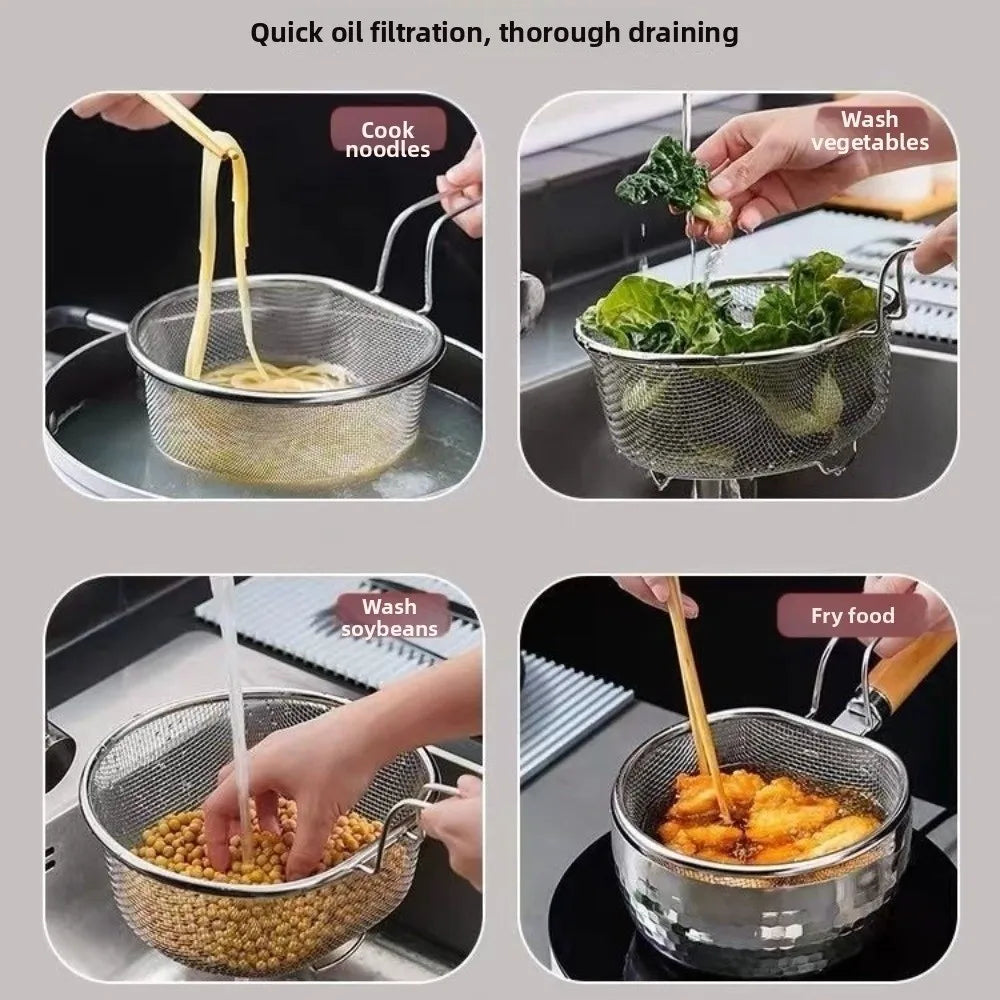 Cooking Utensils Frying Filter Basket Stainless Steel Pot