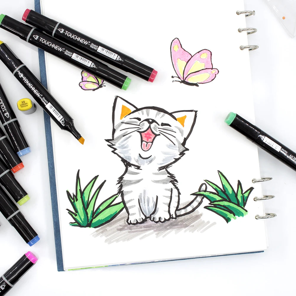 Alcohol Marker Pens - 36/60/80/168 Colors Soft Brush