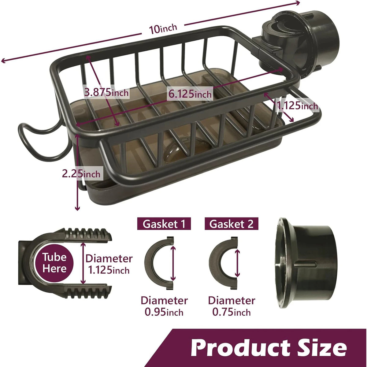 Faucet Organizer Sponge Holder Sink Adjustable Sink Organizer