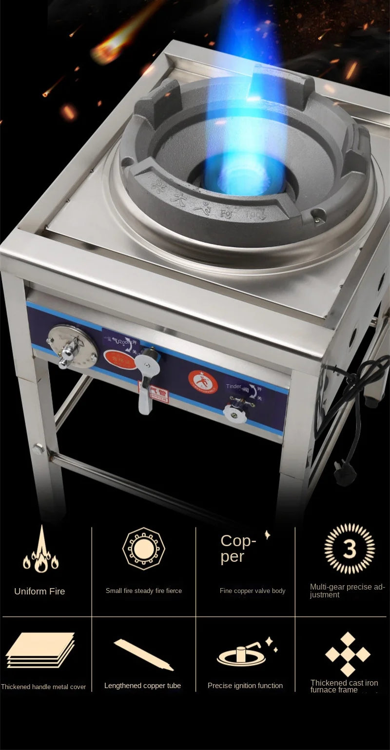 Stainless Steel Fierce Fire Stove Commercial Wok Gas