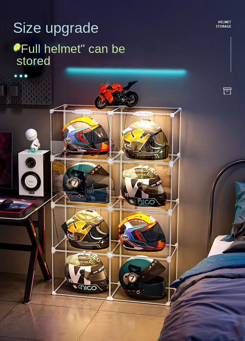 High Face Value Motorcycle Helmet Dustproof Storage Rack