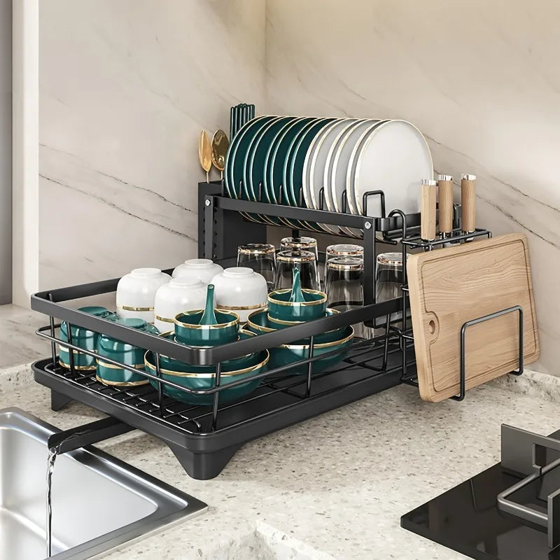 2-Tier Dish Drying Rack Large Durable Rust-Proof 2-Tier