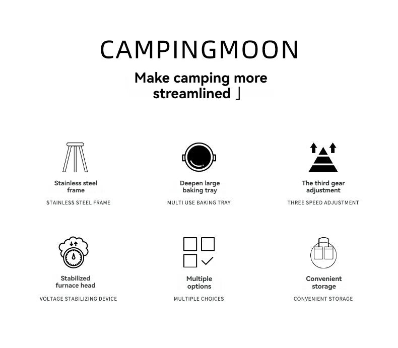 Campingmoon Gr-901 Camping Gas Stove Fire Grill Outdoor
