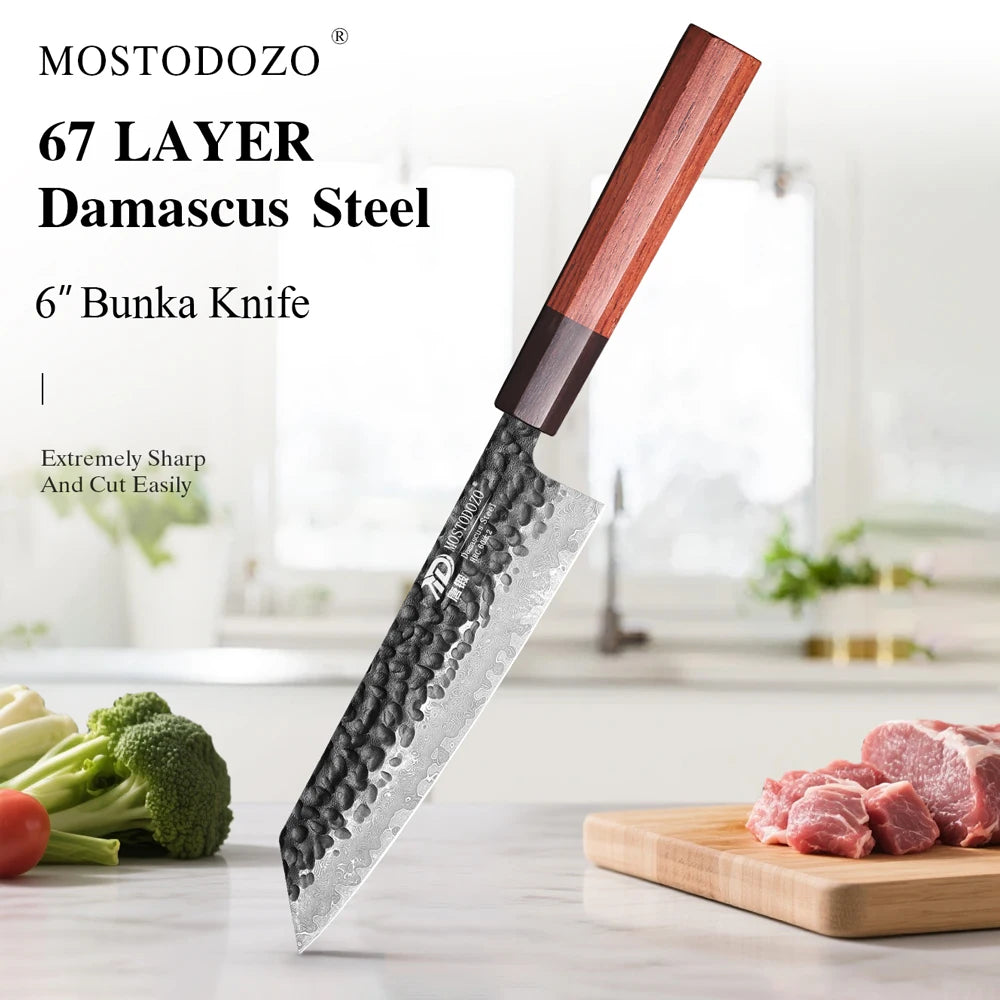 Mostodozo 6-Inch Japanese Hand Forged Bunka Chef Knife