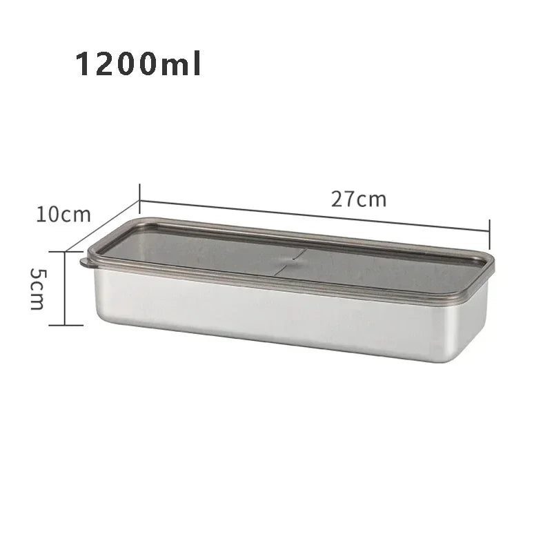 Stainless Steel Food Storage Serving Trays Rectangle Sausage