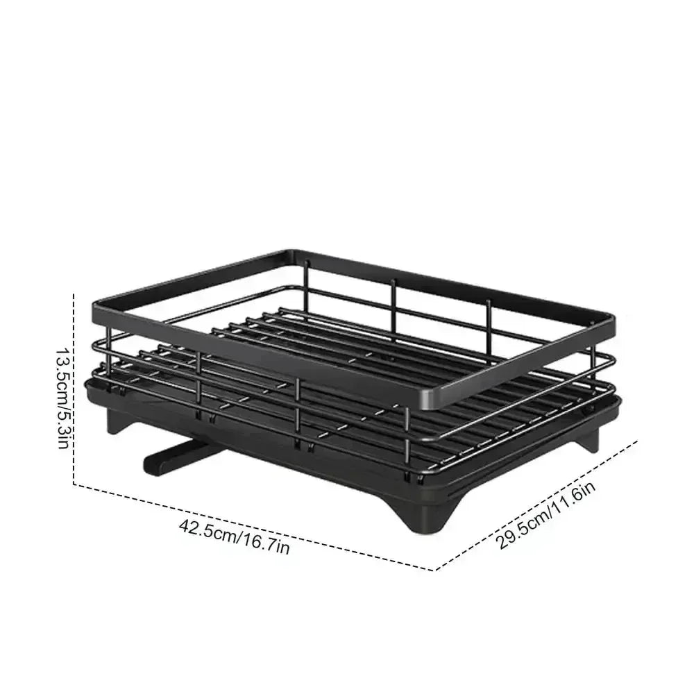 Adjustable Dish Drying Rack Drainboard Organizer Plates Over