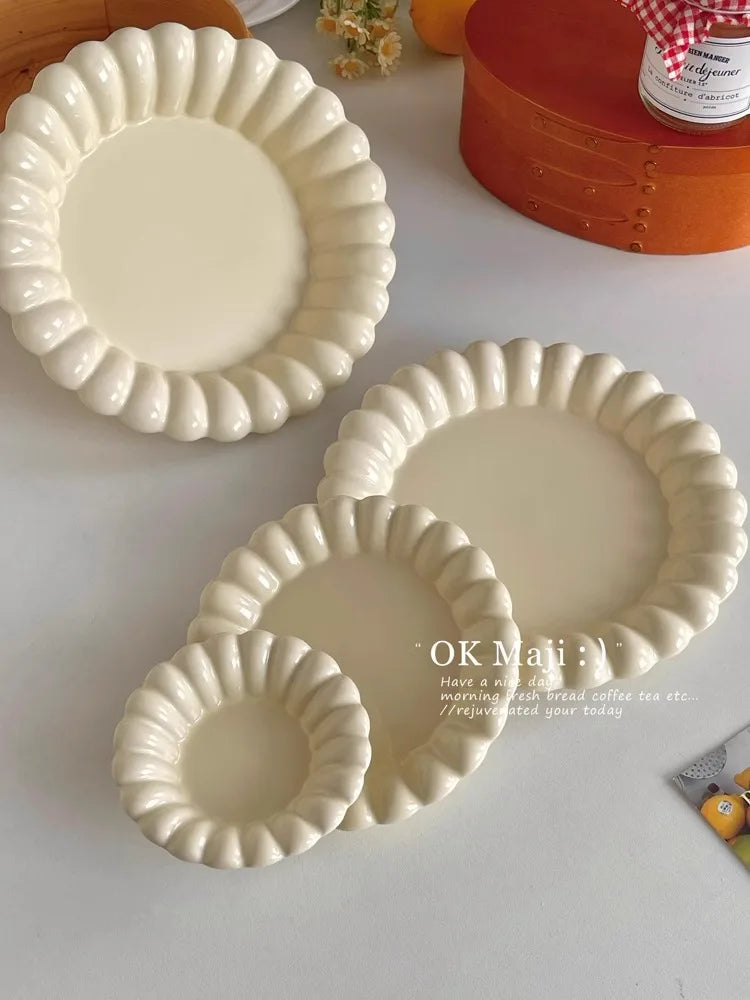 High-Looking Ceramic Plate Western-Style Dinner Plate Round Plate