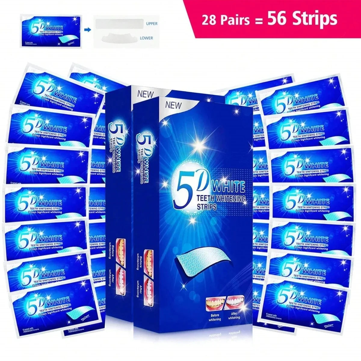 5d 28 Days Teeth Whitening Strips Whitener Strips