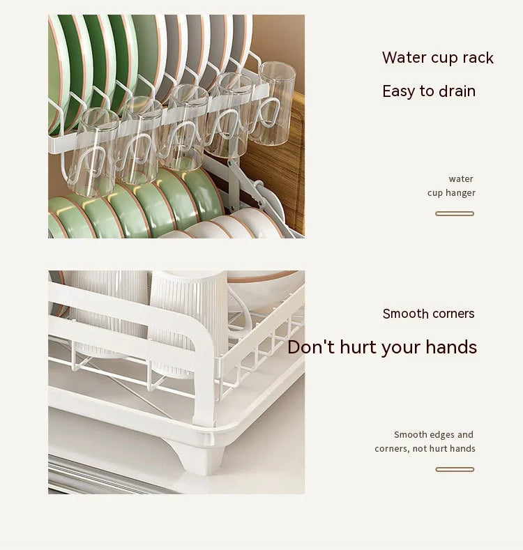 Foldable Dish Drainer Rack Drain Basket - Countertop
