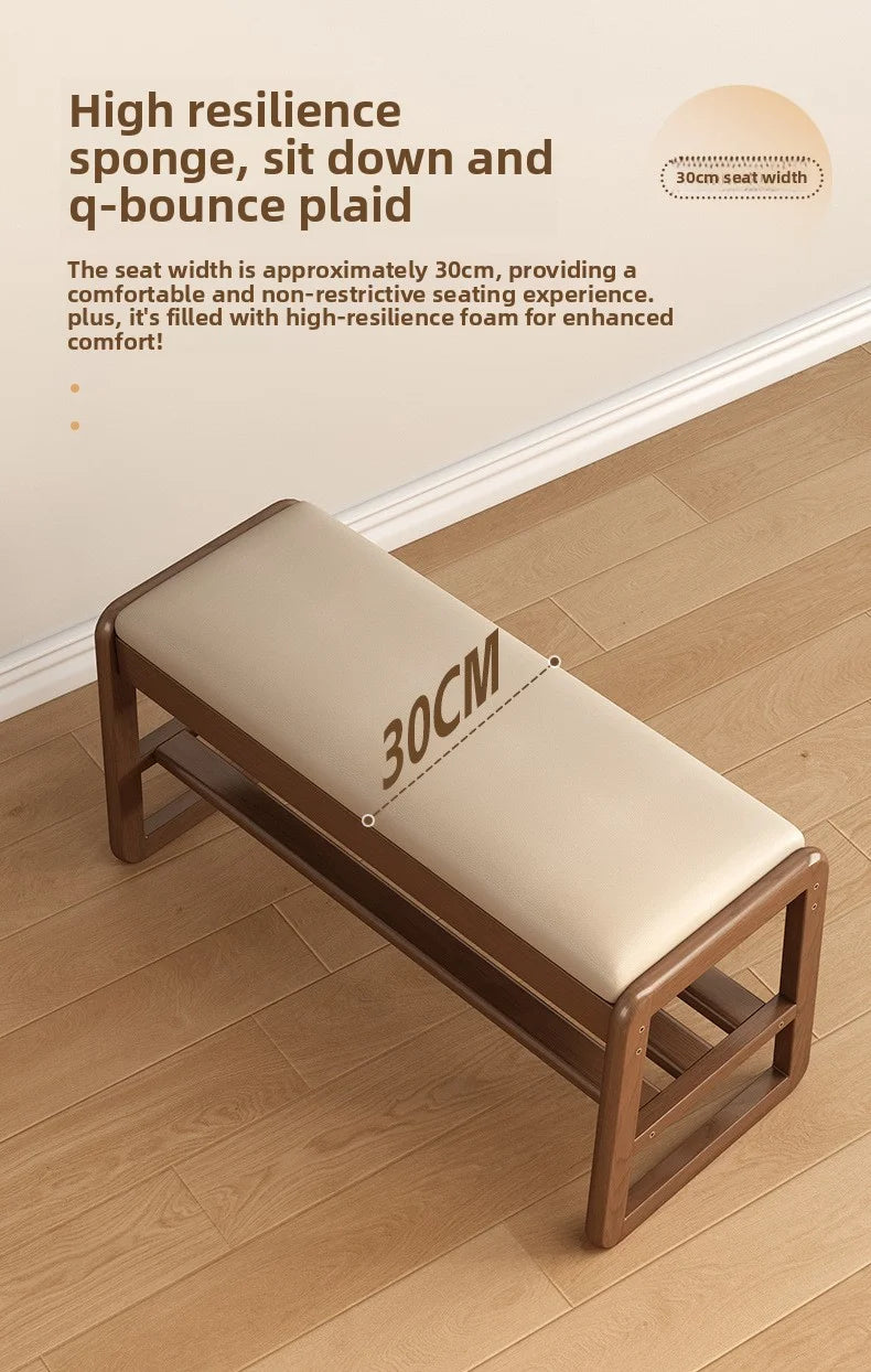 Solid Wood Storage Shoe Exchange Stool Solid Wood