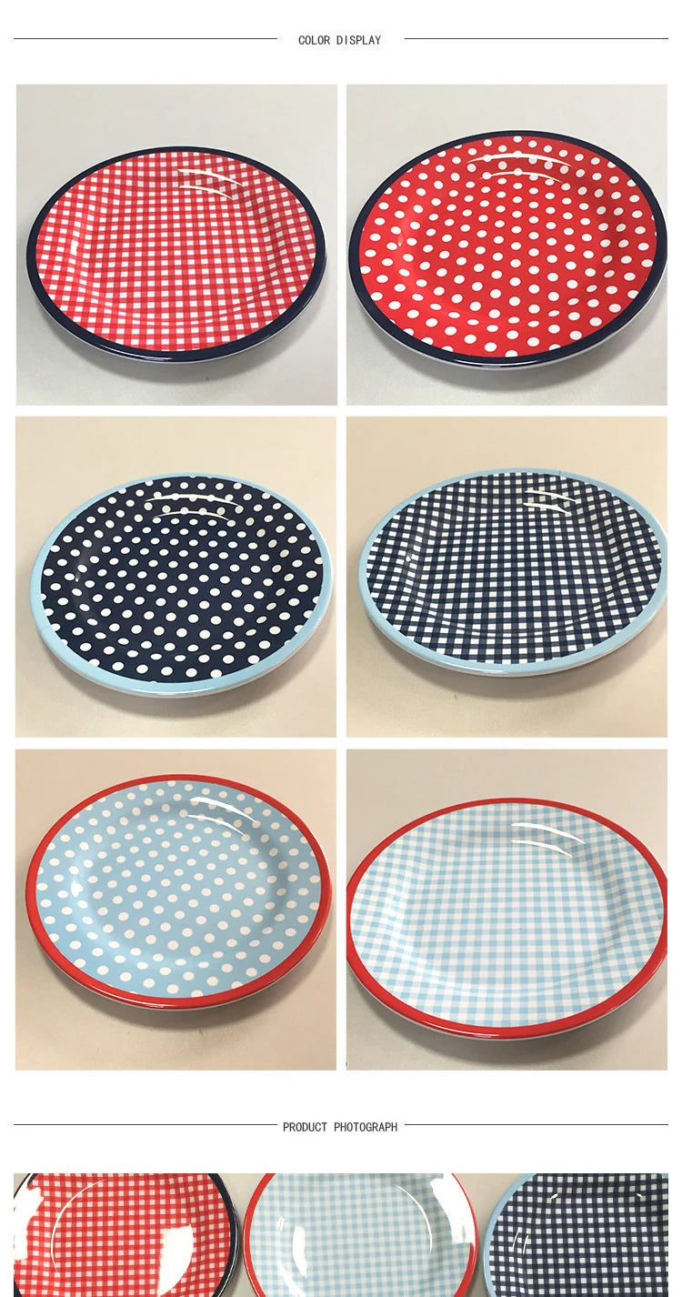 9in Imitation Porcelain Dinner Plate Serving Cake Tray