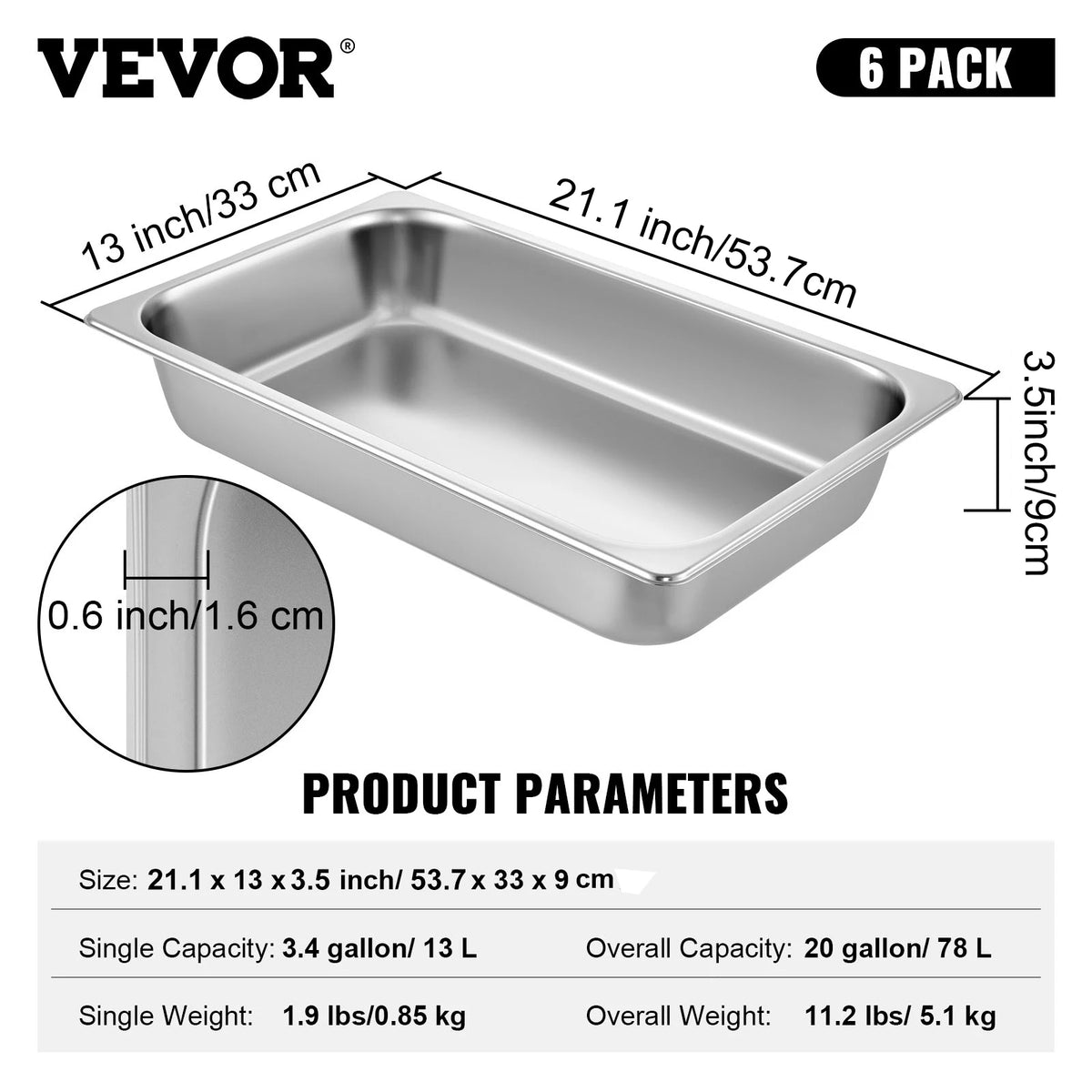 Succebuybuffet Chafing Dishes 5l-20l Gastronorm Pans Steam Table