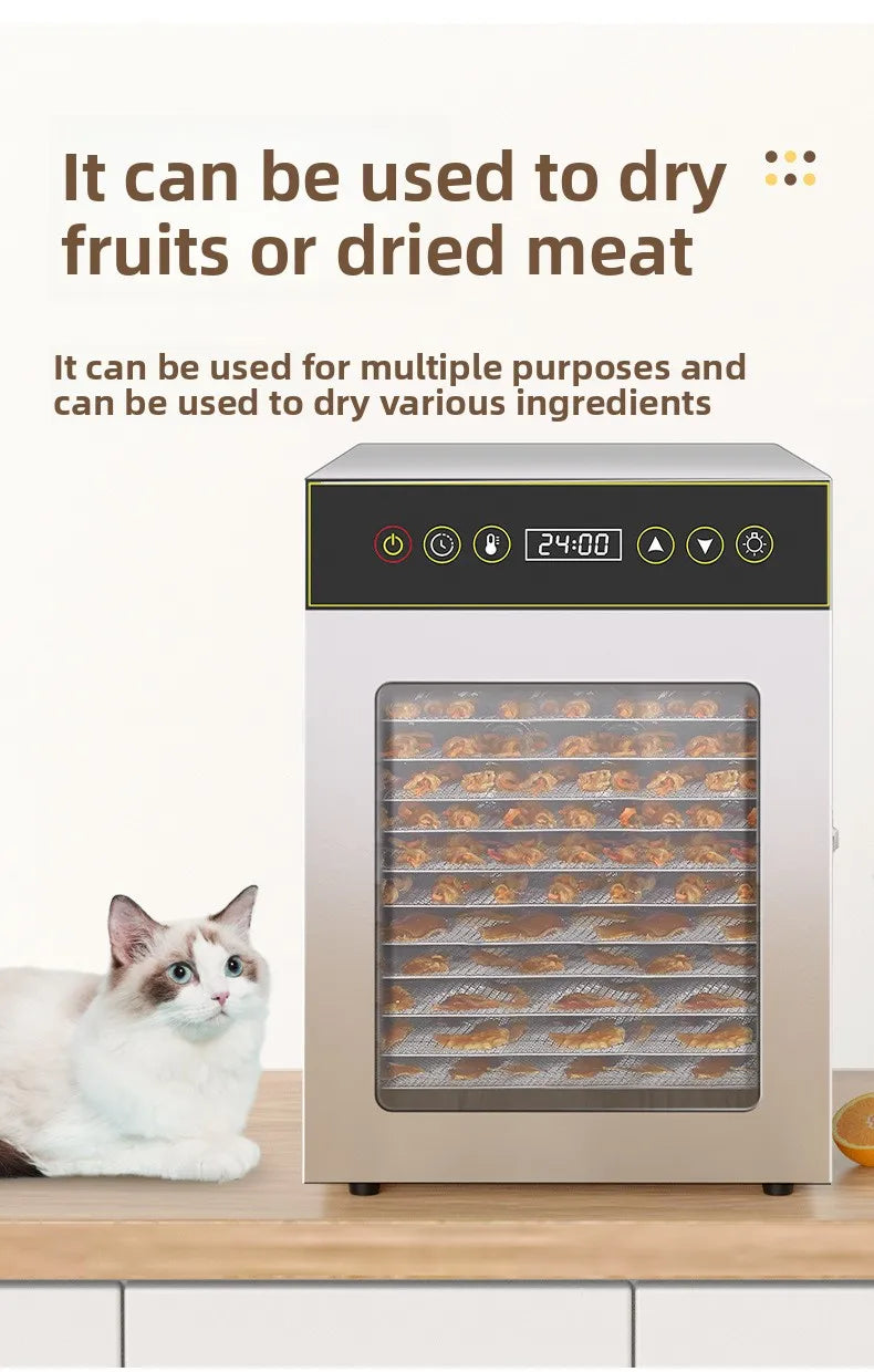 12-Tier Commercial & Food Dehydrator 750w Stainless Steel