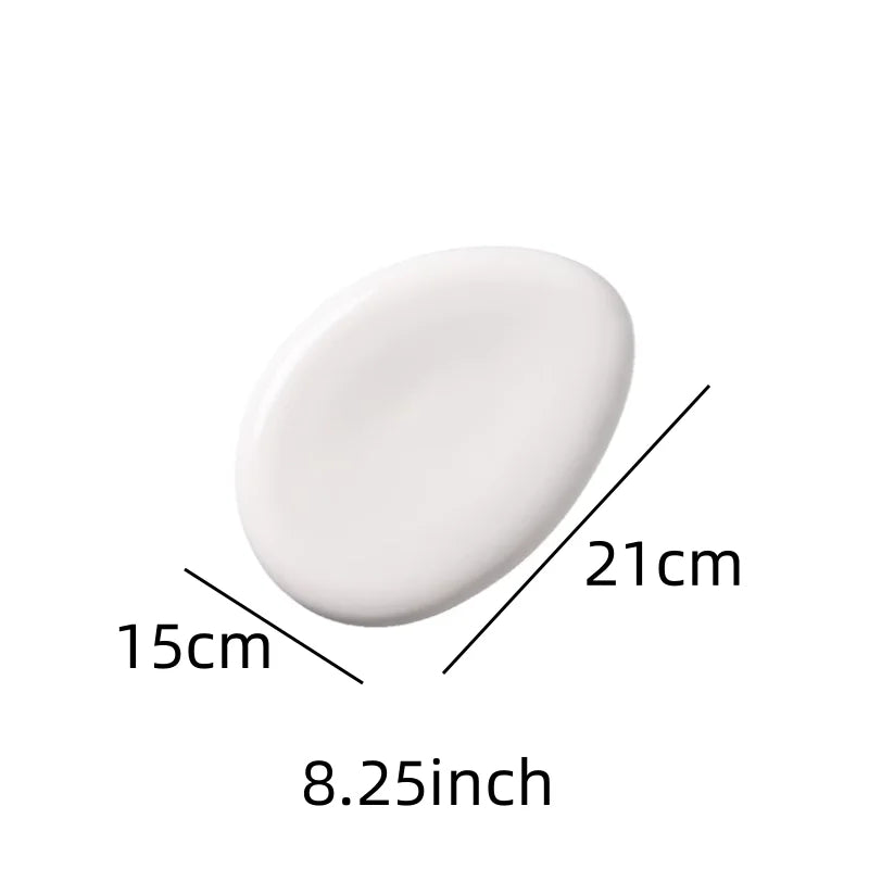 Pebble Shaped Ceramic Dining Plate Serving Plate Dessert