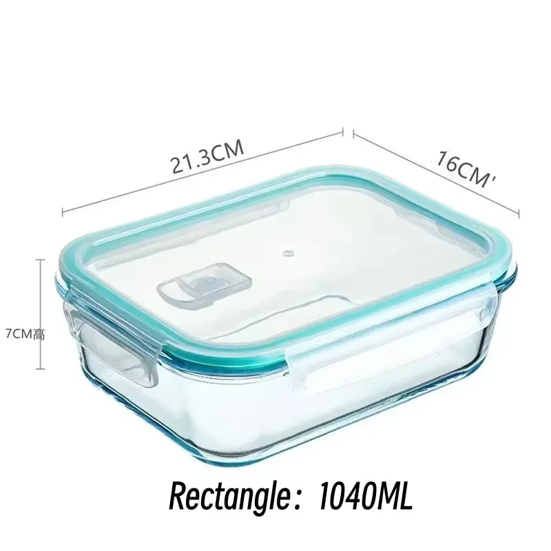 Transparent Glass Food Storage Container Heat Resistant Microwave