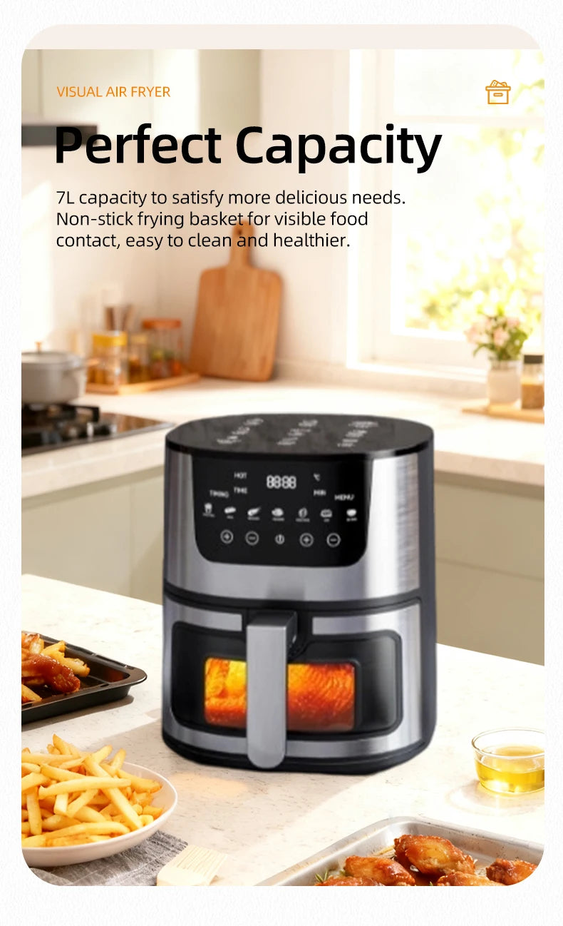 Divedeer 7l Visual Air Fryer - Large Capacity