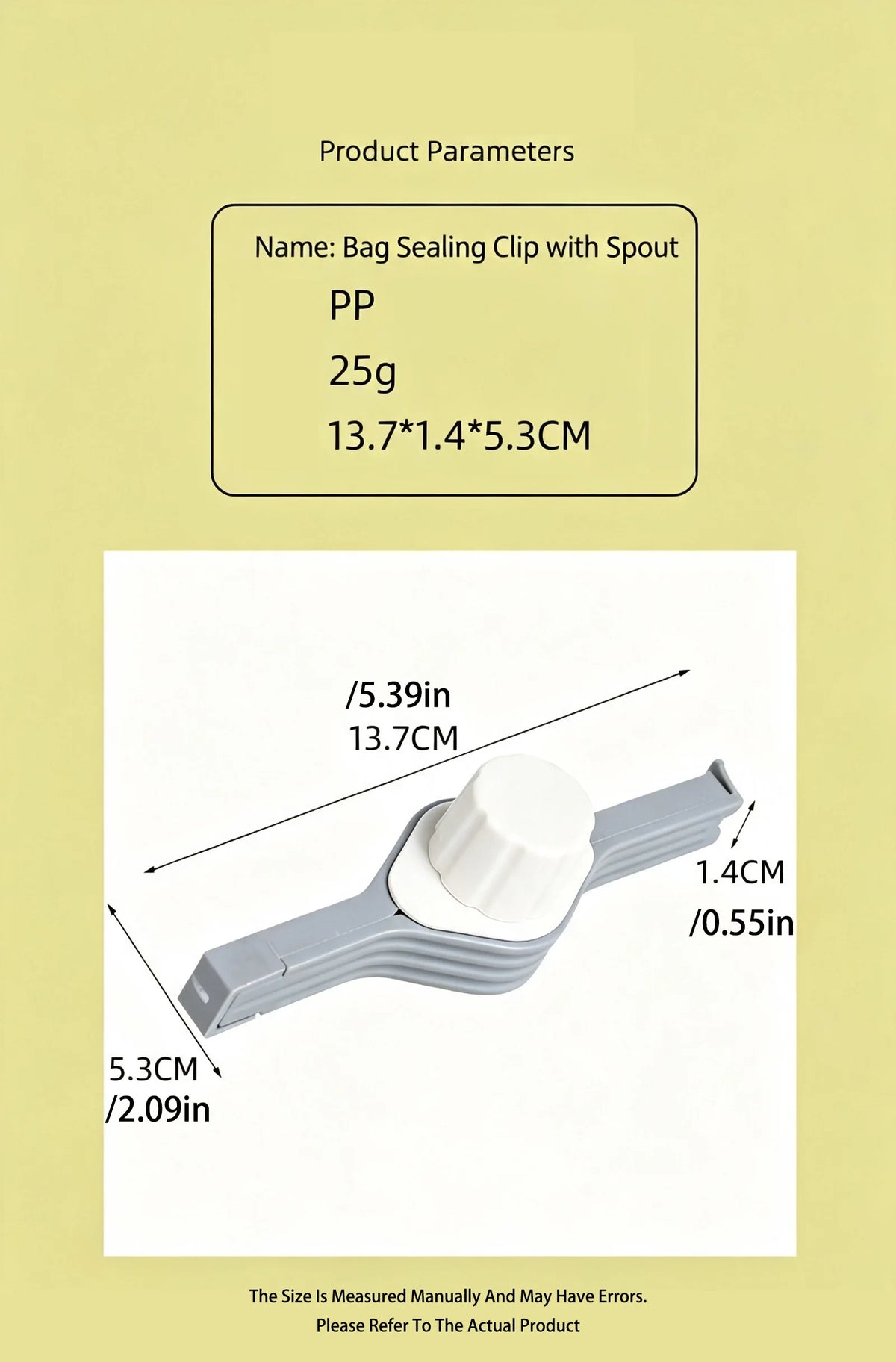 Pp Plastic Food Bag Sealing Clip Spout Moisture