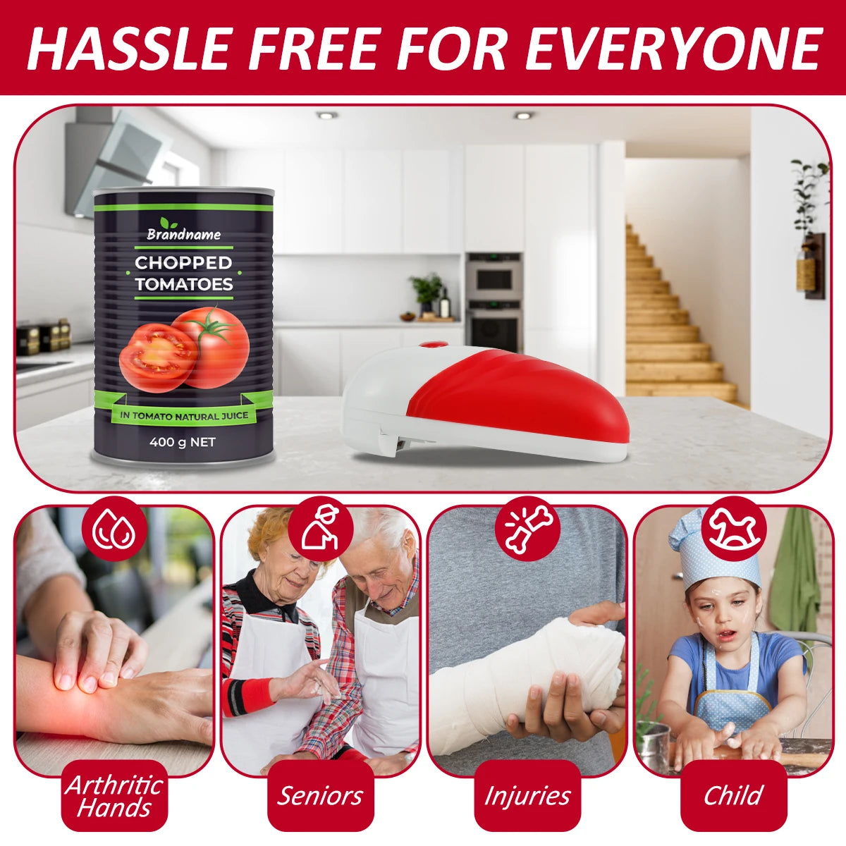 Automatic Can Opener One-Touch Operation Electric Tin Opener