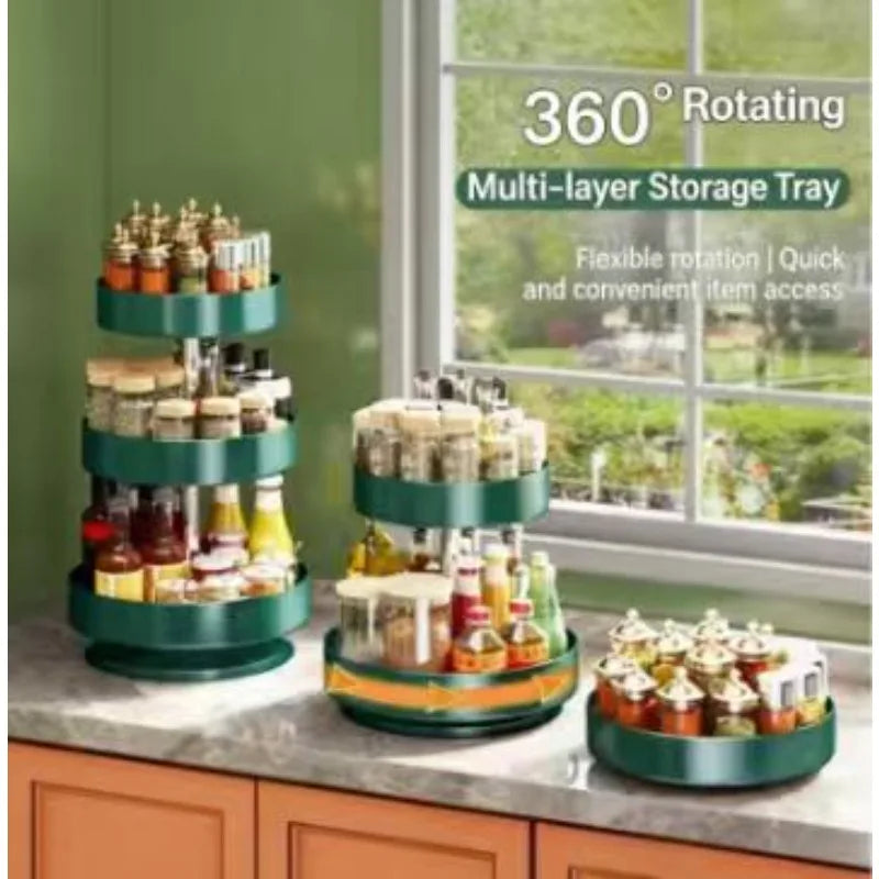 360 Rotating Multi-Layer Seasoning Storage Rack Heavy Duty