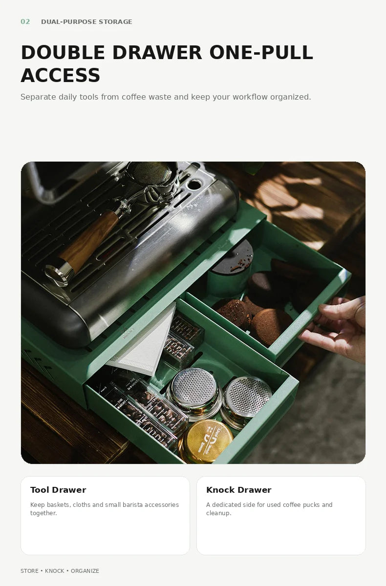 Muvna Espresso Bar Knock Box Coffee Organizer Box