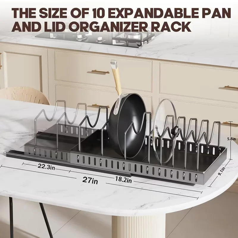 Pull Out Cabinet Storage Organizer Sliding Pot Lid