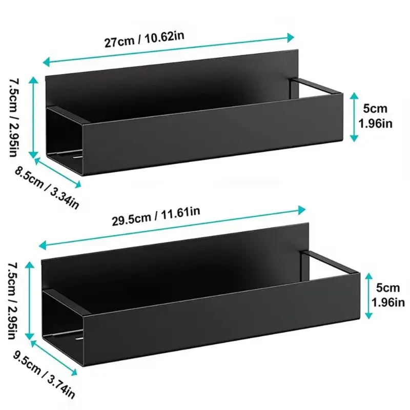 Magnetic Fridge Shelf Spice Rack Black Iron Refrigerator