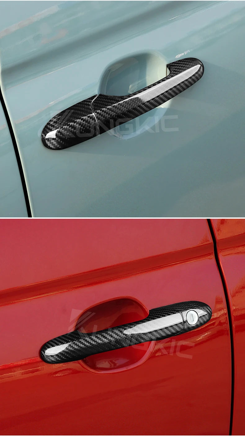 Real Hard Carbon Fiber Door Handle Cover Fiat