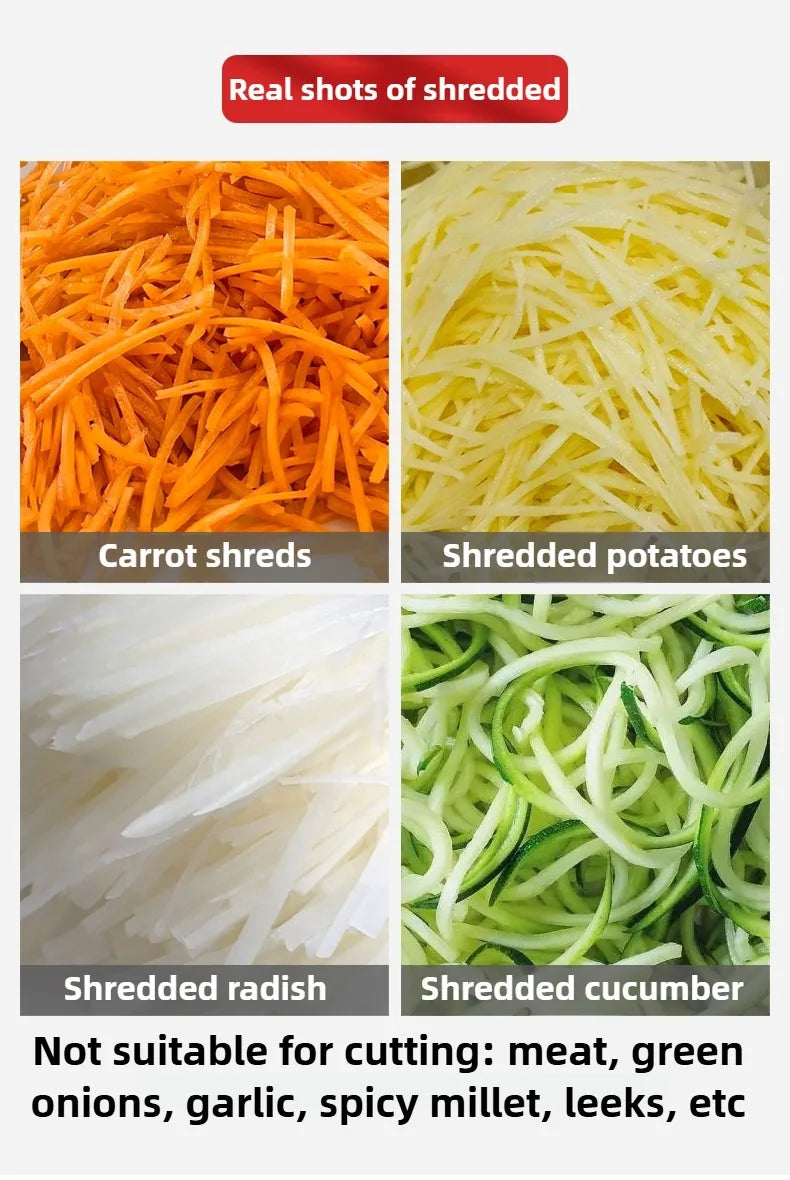 Commercial Double Spout Vegetable Cutter In Dicing Shredding