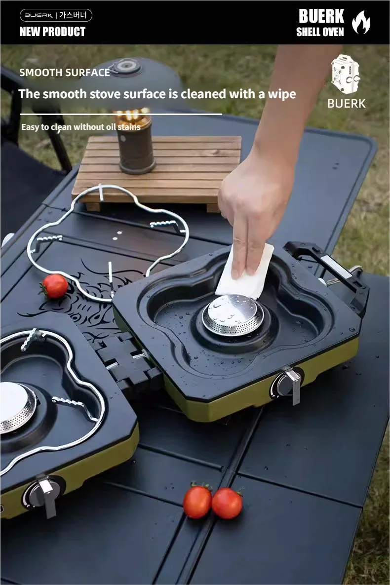 Buerk Foldable Camping Stove Lightweight Outdoor Cooking Double