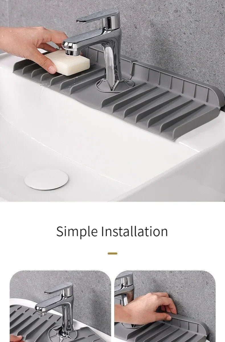 Silicone Faucet Mat Dish Soap Sponge Holder Sink